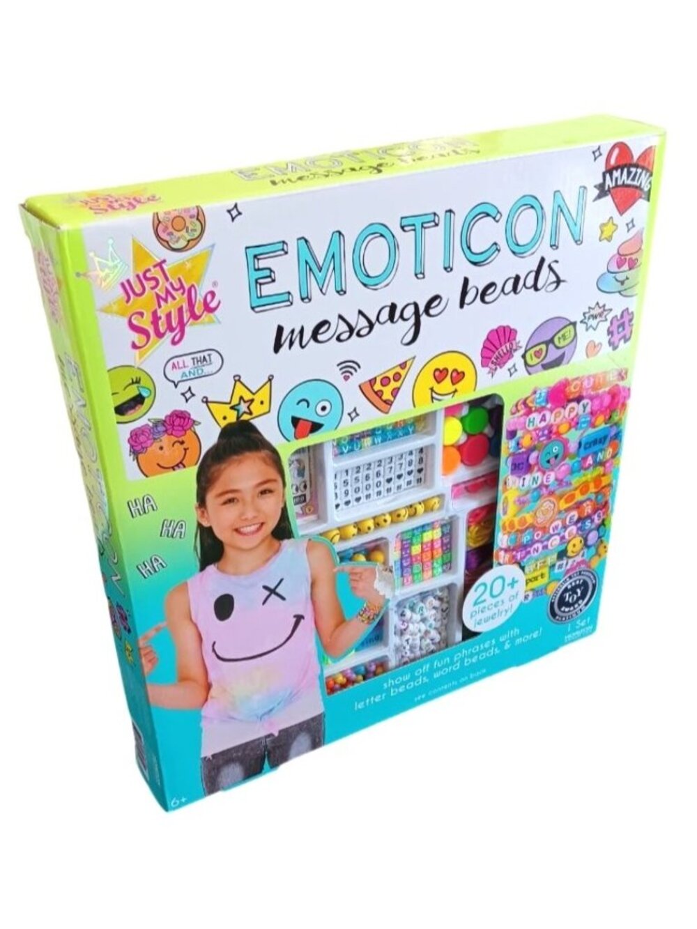 Just My Style Emoticon Message Beads Kit For DIY Jewelry Making With 20+ Pieces
